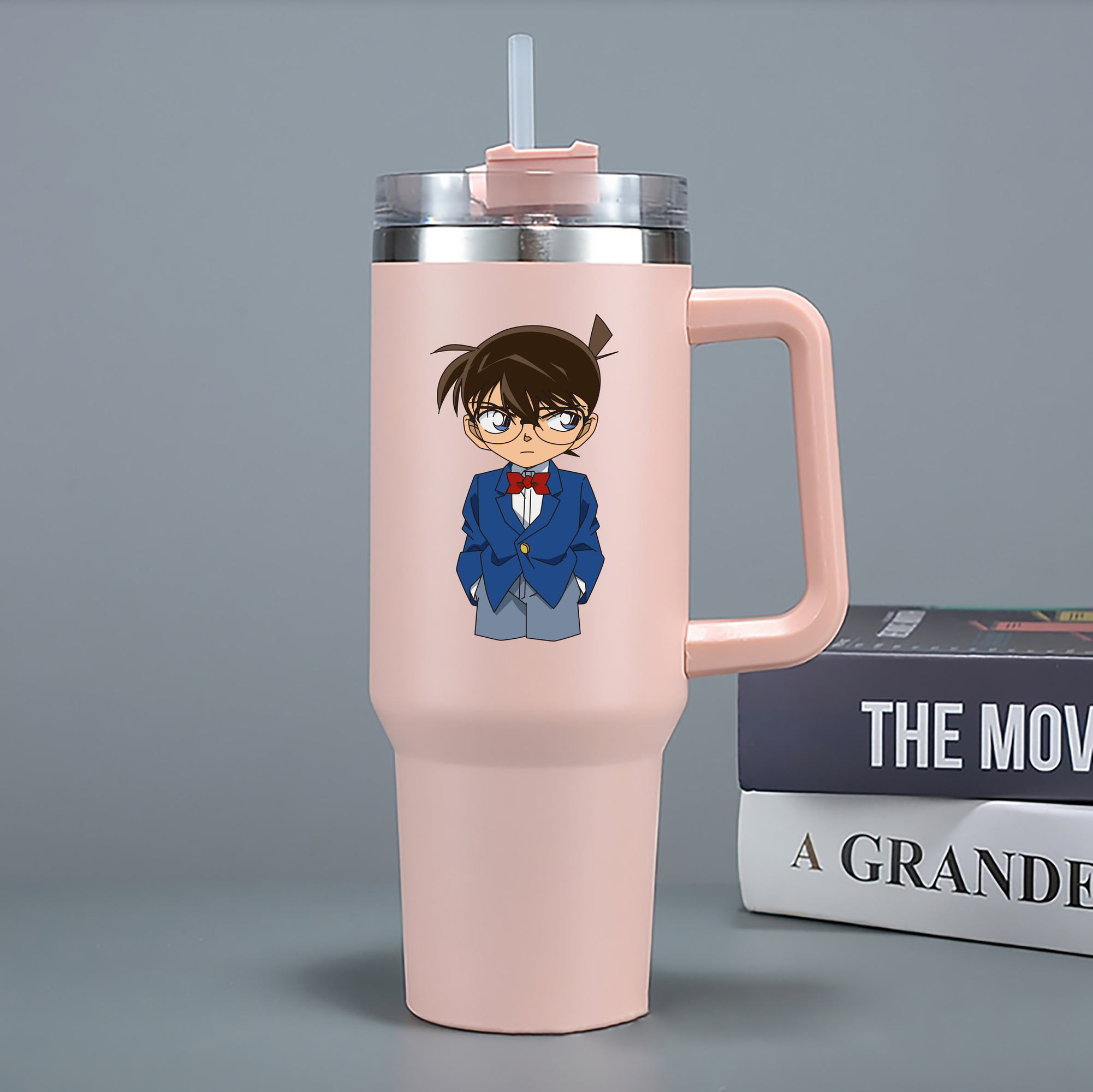 （画像用） 名探偵コナン 江戸川 コナン Detective Conan Conan Edogawa 1200mL車用タンブラー - クリスタルステッカー（プラスチックストロー付き）